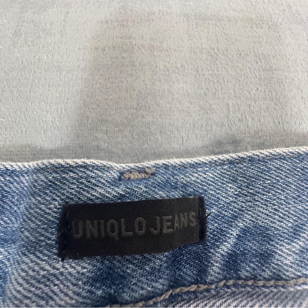 Uniqlo High-Rise Straight Jeans - Light Blue Denim - Picture 2 of 15